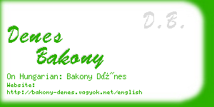 denes bakony business card